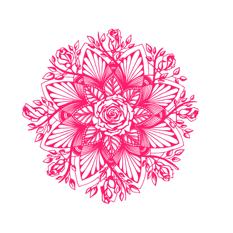 Décalcomanie murale Natazhat, Rose vif