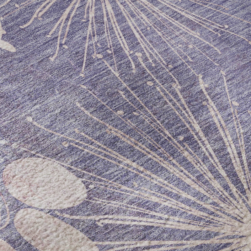 Premium Machine Washable Mayfield AMF2225 Floral Rug, 9' x 12', Purple