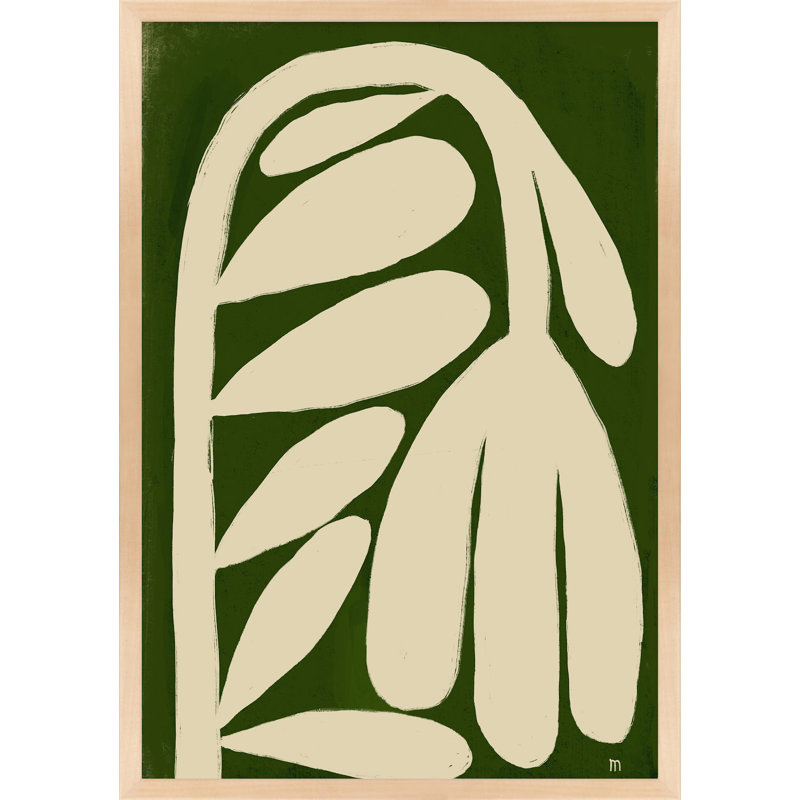 Tulipe - peinture sur papier, Cadre érable, H 25 po x l 17,5 po x P 1,25 po
