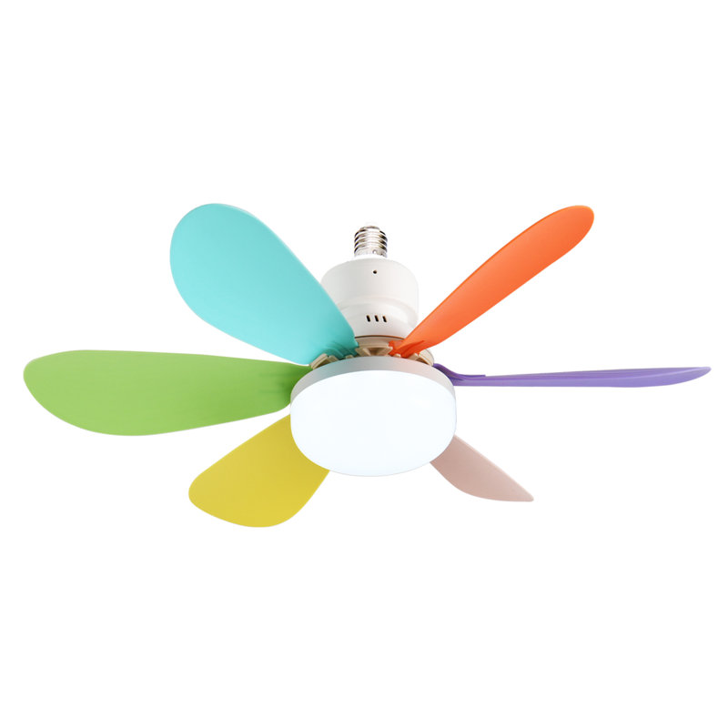 20.5'' Blades LED Ceiling Fan with Light Kit Socket Fan Light with Remote, Polished/Green