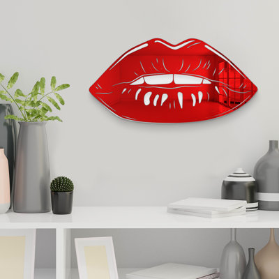Cool Lips Silhouette Mirror Wall Decor
