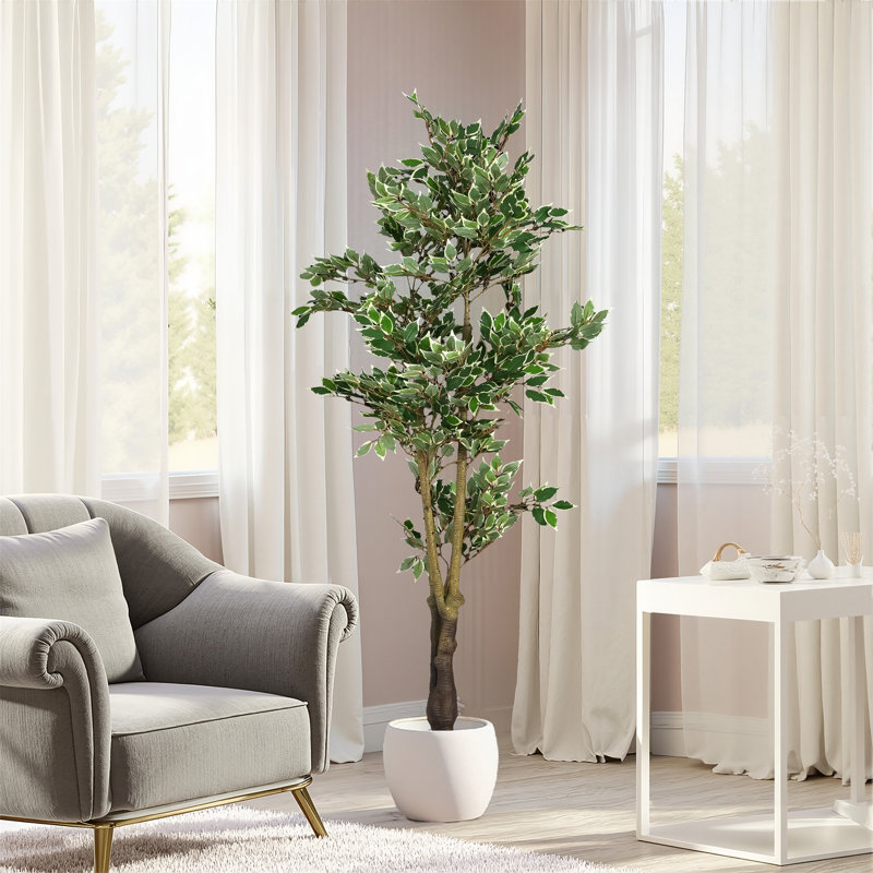 Ficus artificiel 69 po avec pot 69 po, H 69 po x l 31 po x P 31 po