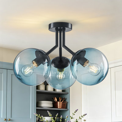 Plafonnier semi-encastré 3 lumières Spoutnik