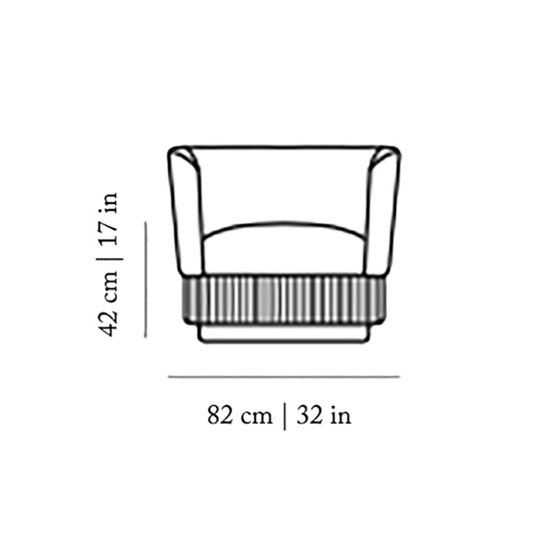 La Folie Barrel Chair, Peach Velvet