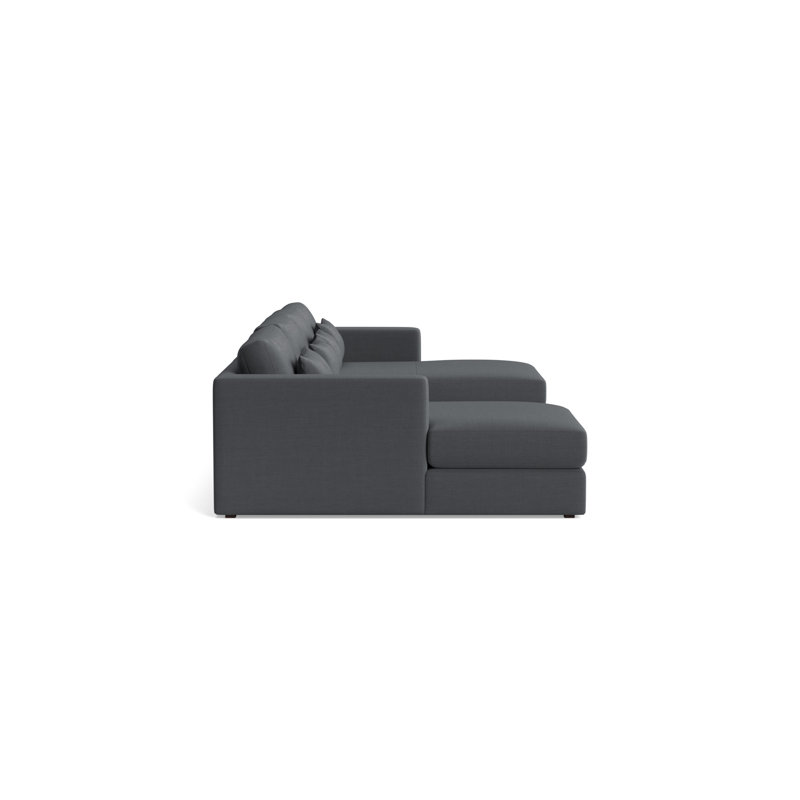 Haywood Chaise Loveseat U-Sectional, Performance Linen - Charcoal