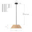 Luminaire suspendu moderne en bois de style scandinave à 1 lumière de 15,7 po avec diffuseur d'abat-jour-300552584