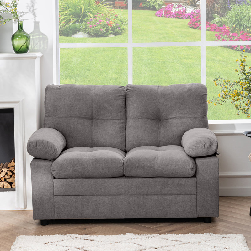 Causeuse modulaire en chenille de 52,36 po - Confort polyvalent pour un confort douillet - Accoudoirs amovibles, Gris foncé