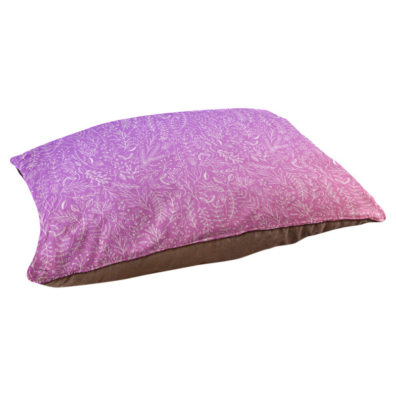 Coussin pour chien floral ditsy Byrge, Grand (l 42,5 po x P 32,5 po x H 14 po), Mauve / rose clair / blanc