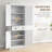 72.5" Kitchen Pantry Cabinet, Traditional Freestanding Storage Cabinet with 4 Doors, Drawer and 3 Adjustable Shelves for Dining Room, White Wood Grain-269854376-269854378