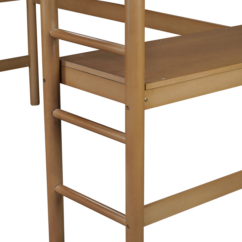 Lit mezzanine simple avec bureau et rembourrage moelleux - aspect luxueux et élégant