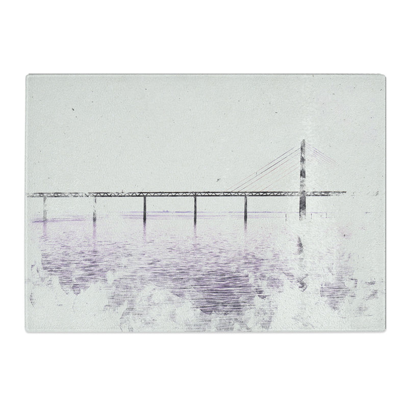 Tempered Glass Oresund Bridge Chopping Board, 28.5 cm x 39 cm