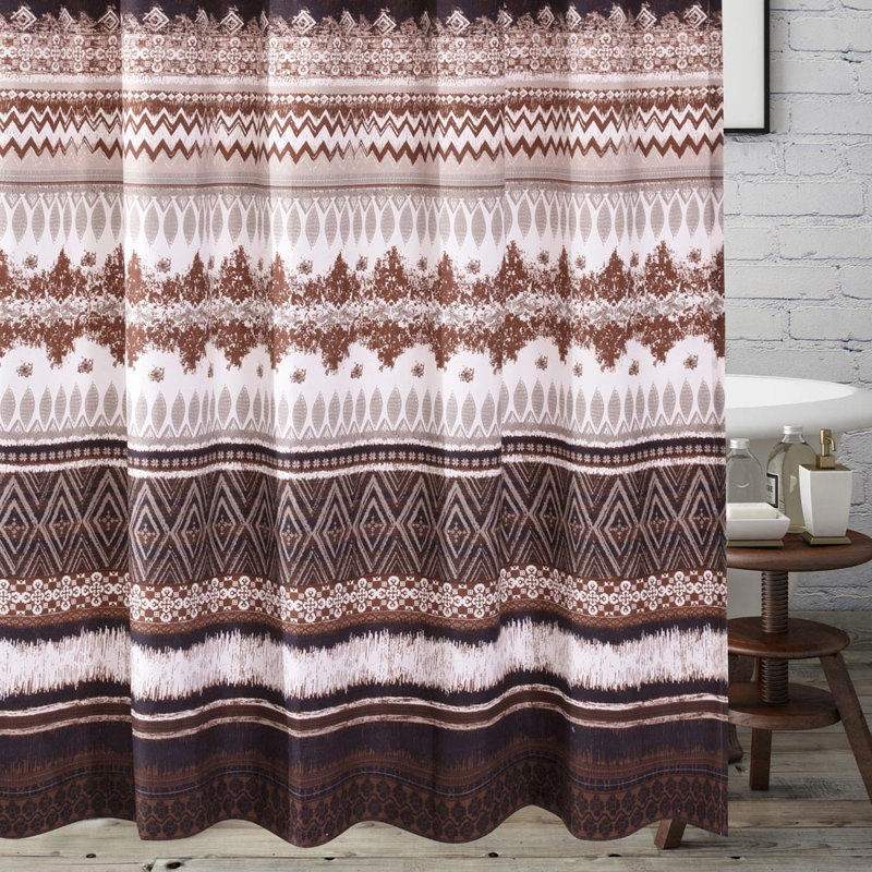 Rideau de douche Greenland Home Fashions Southwest Latte - 72 po x 72 po Polyester, Latte