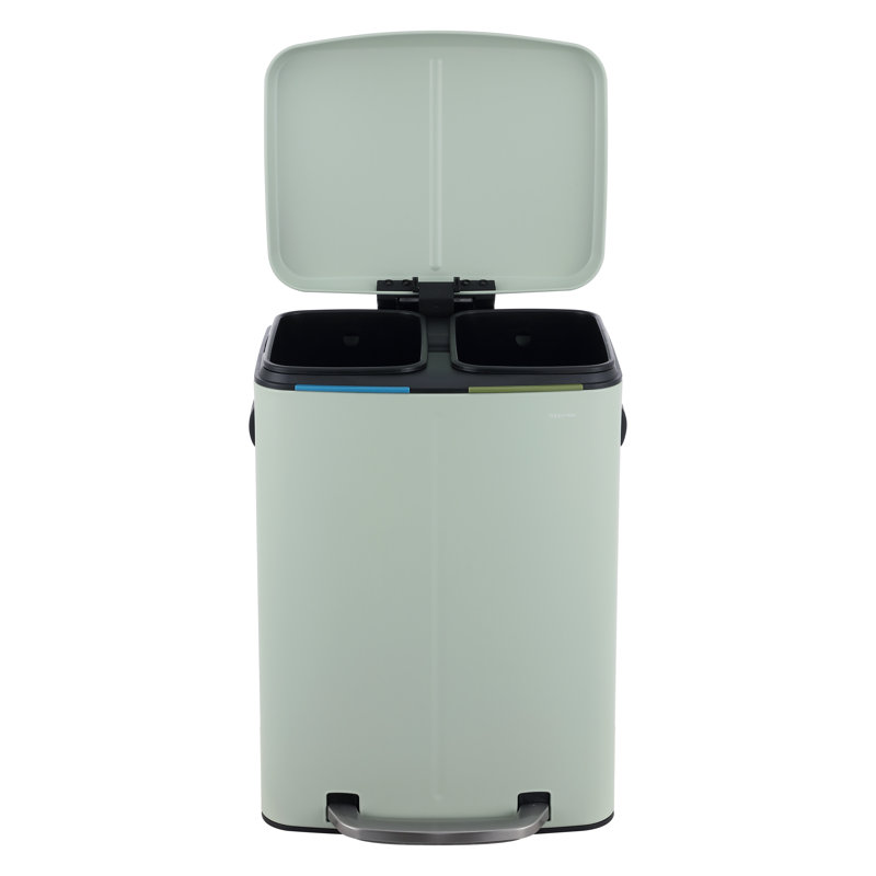 Poubelle à pédale rectangulaire 10,5 gallons Marco, Pistache gelato