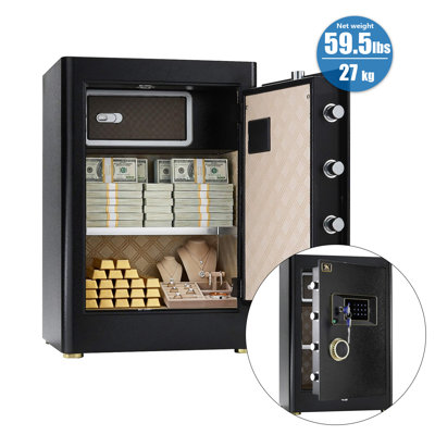 Tigerking 5.0 Cu. ft. Heavy Duty Safe Box with Digital Touchscreen Lock and Adjustable Shelves, Black