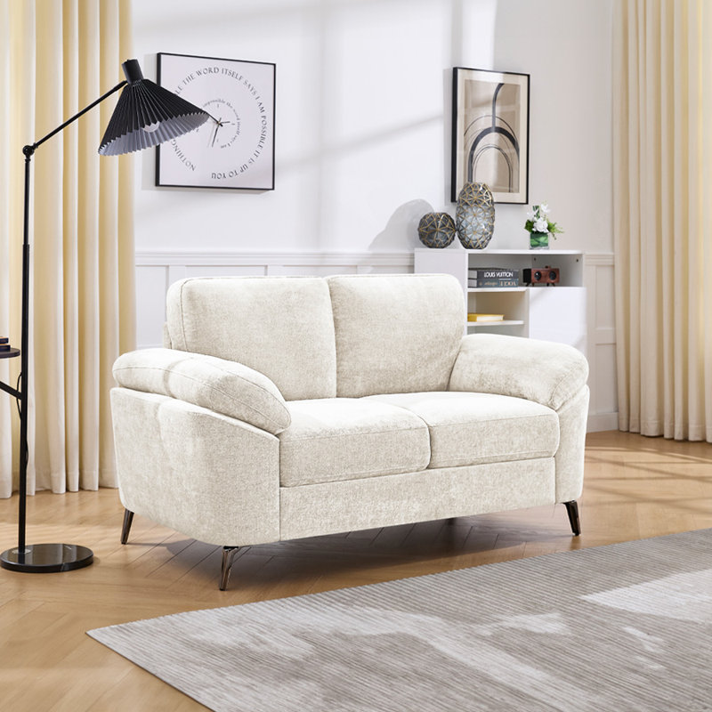 Debborah 2 Seater Chenille Sofa, Cream