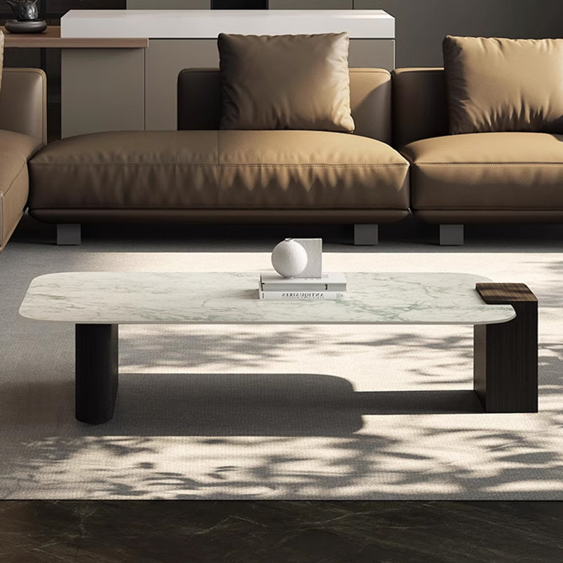 Table basse moderne en granit minimaliste, H 11,81 po x l 53,14 po x P 27,55 po