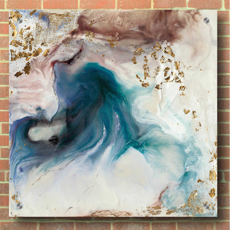 «Teal Illumination» par Lila Bramma, H 36 po x l 36 po x P 0,2 po