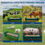 Mangeoire à bestiaux 45 po pour moutons, chèvres, chevaux et bovins, grande capacité avec conception facile à nettoyer-121238432