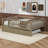 Full Size Wood Daybed With Trundle And Fence Guardrails