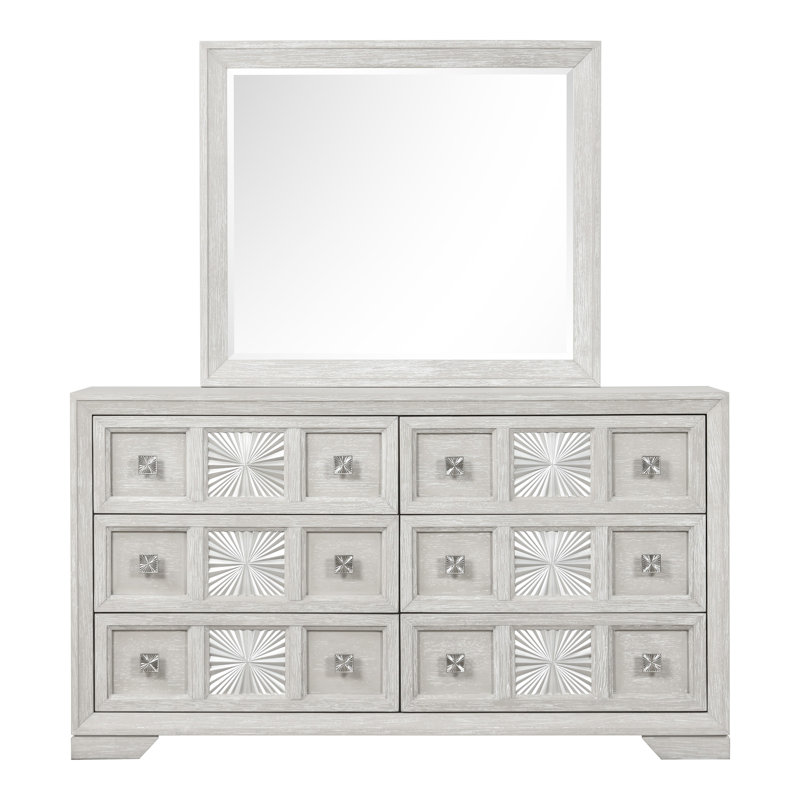 Commode 6 tiroirs avec miroir Belue