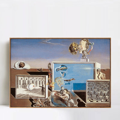 Art encadré à la giclée sur toile par Salvador Dali, art mural pour salon, décorations pour bureau à domicile (cadre en bois de couleur mince, 18 po x 24 po)