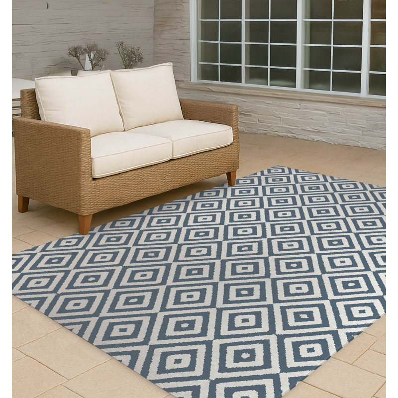 Tapis d'extérieur antidérapant Ikat Eye, Rectangle 5 pi x 7 pi