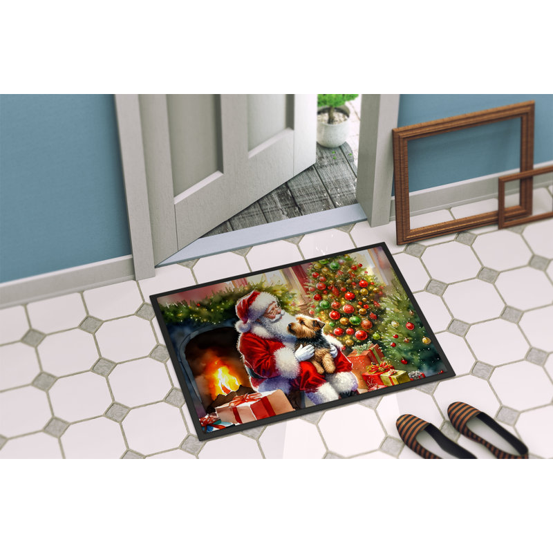 Paillasson Norfolk Terrier and Santa Claus, null