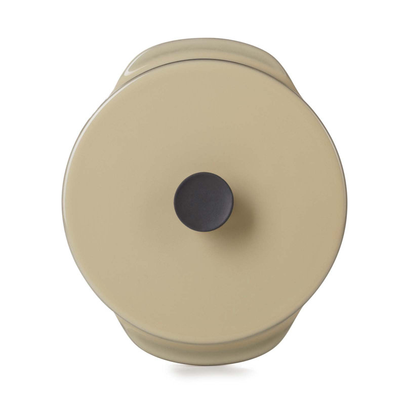 Culinary Caractere Revol 0.78 qt. Non-Stick Ceramic Round Dutch oven with Lid, Nutmeg