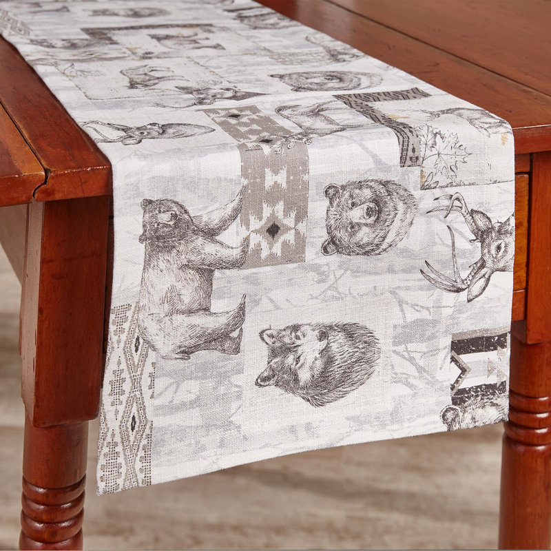 Chemin de table Millwood Pines Wild and Beautiful - L 36 po - Gris, 54 po x 13 po
