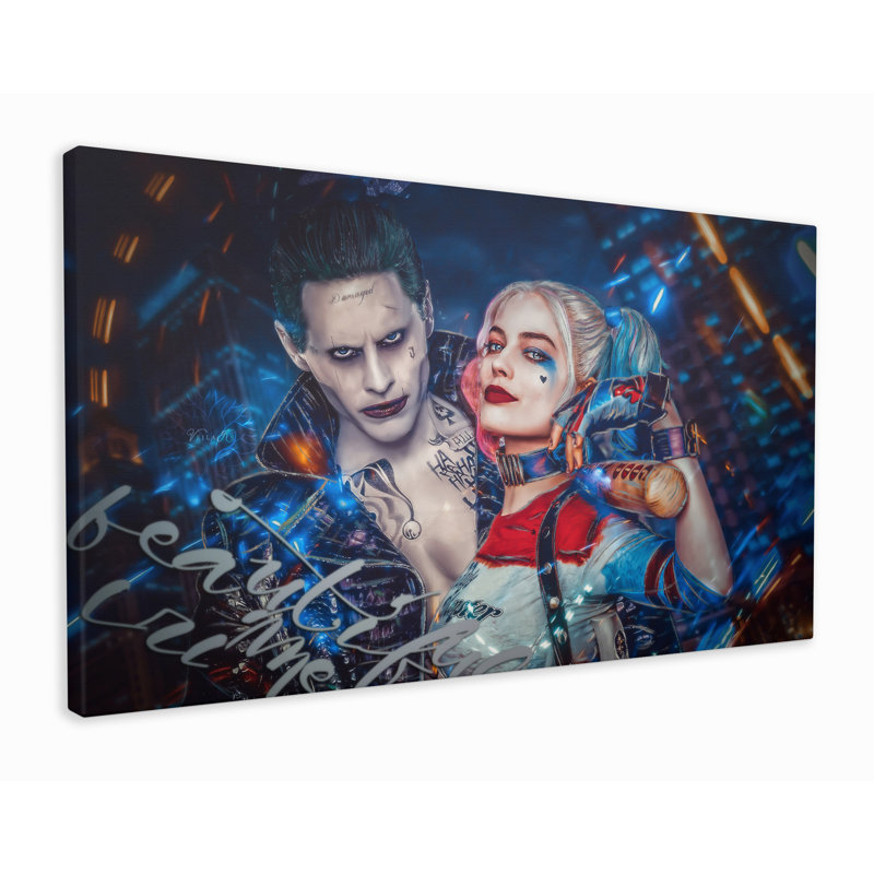 Harley Quinn And The Joker - Wrapped Canvas Print, 78cm H x 103cm W x 2cm D