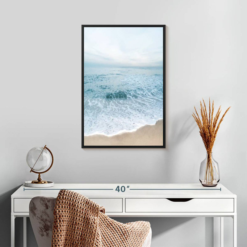 Océan tranquille I, Cadre flottant noir, 17 po x 25 po