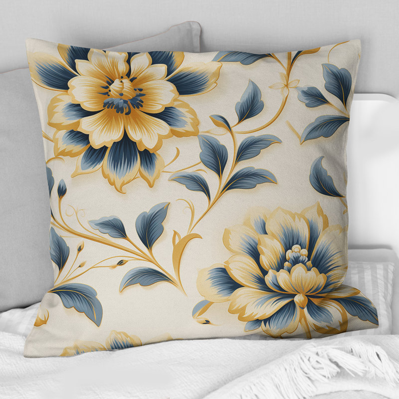 Coussin décoratif à motif contemporain Victorian, 18 po x 18 po