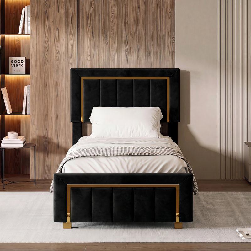 Bastin Upholstered Ottoman Storage Bed, Single (3'), Black