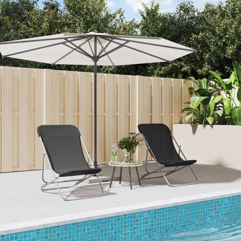 Folding Beach Chair, Black