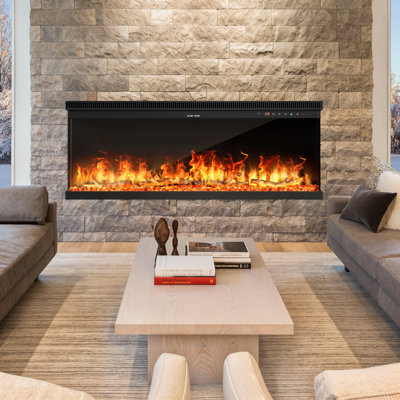 Metro Lane 101.6cm W Black Electric Fireplace with 6800 BTU