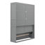 Grand lit escamotable mural avec tablettes, gris-1969261224-1969261229