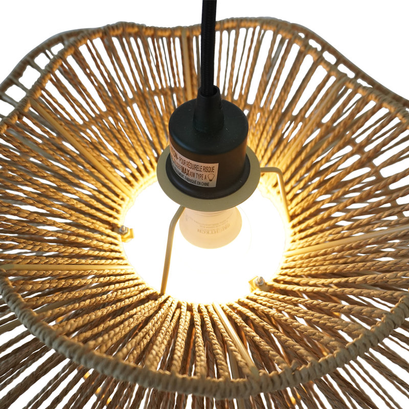 Luminaire suspendu tissé en rotin naturel Carlei