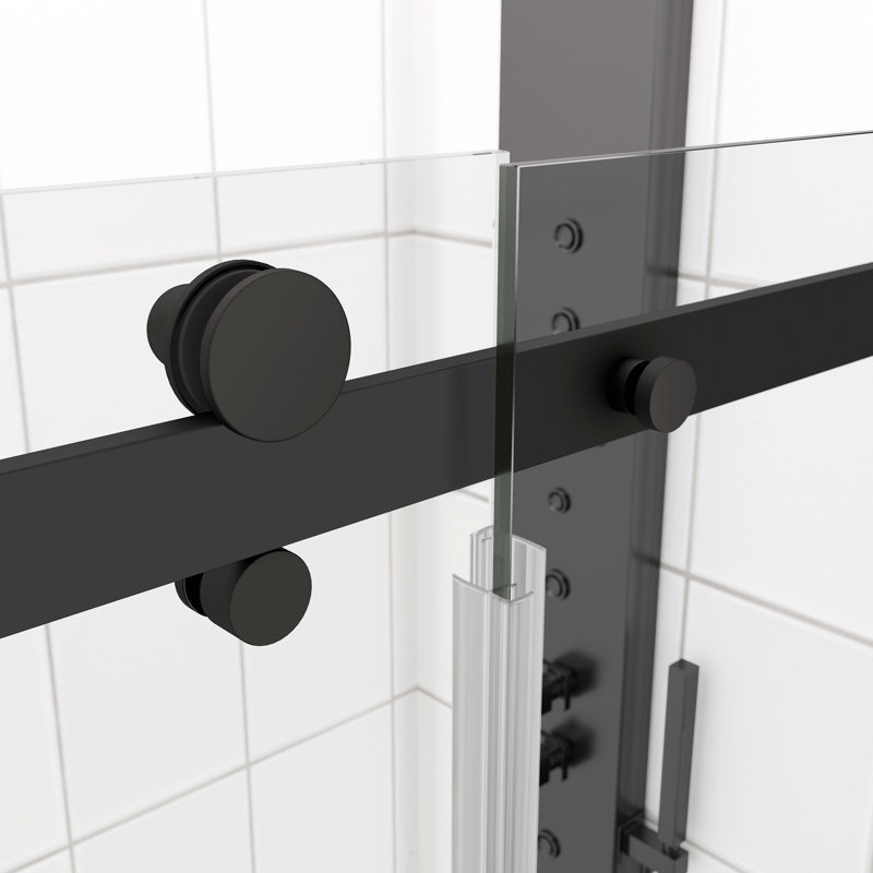 Porte de douche en verre, porte coulissante, avec verre trempé de 5/16 po