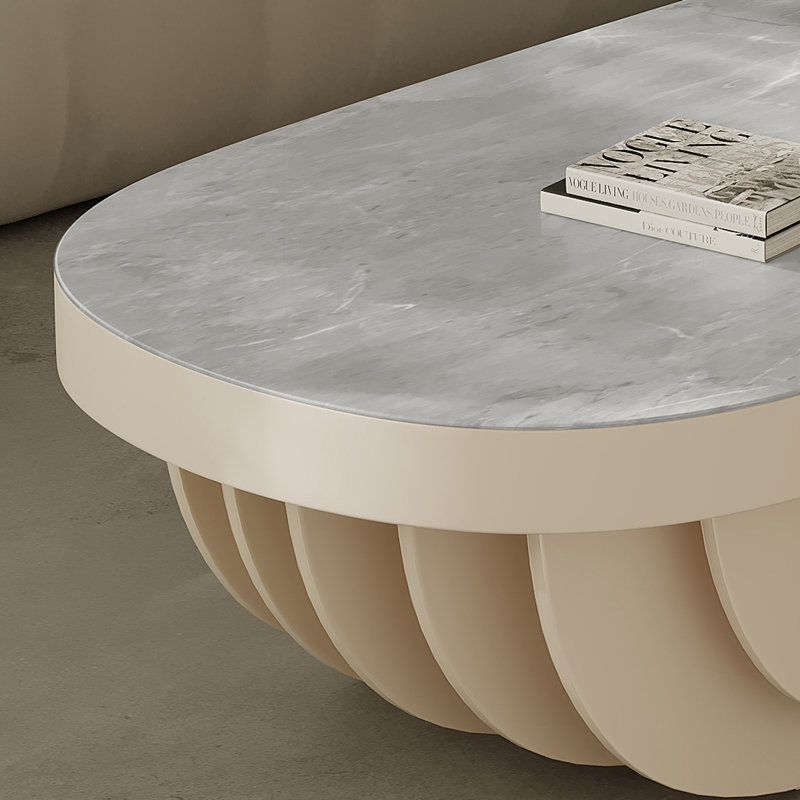 Oval rock plate end table