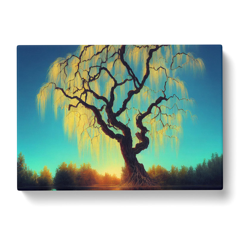 Exceptional Weeping Willow Tree - Wrapped Canvas, 40cm H x 60cm W x 3cm D