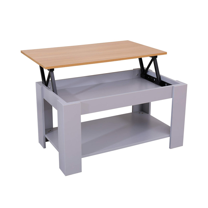 Artechworks Lift Top Coffee Table with Storage, Oak/Grey