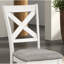 Chaises de salle à manger en chêne blanc rustique à dossier croisé avec coussin et tissu pour siège de cuisine moderne