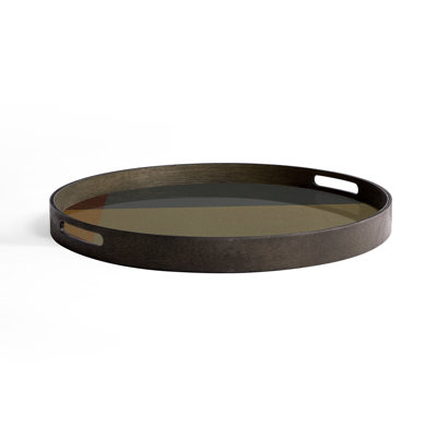 Composed Angles Round Abstract Decorative Tray