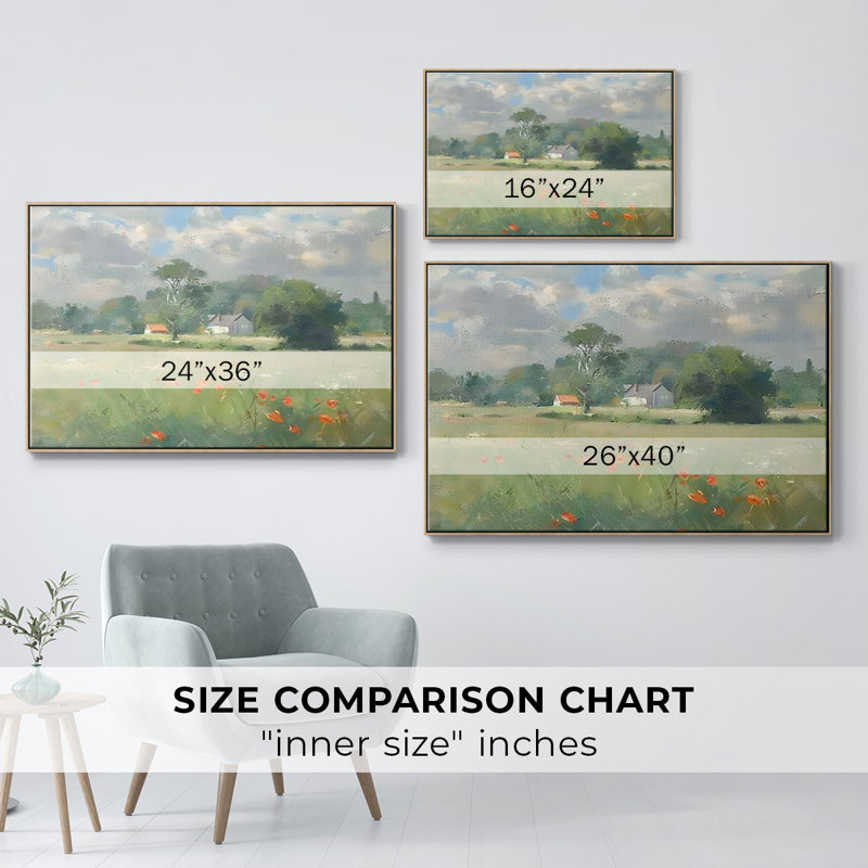 «Vintage Landscape - CCLXI» sur toile, Bois naturel, H 25 po x l 17 po