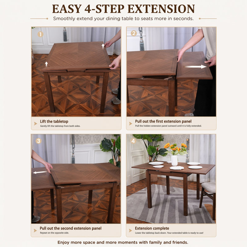 Loudoun Extendable Dining Table, Space-Saving Design