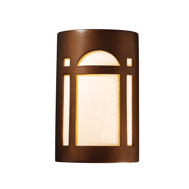 Krimhilde Ceramic Flush Mounted Sconce, Antique Copper, LED, 12.5" H x 7.75" W x 4" D