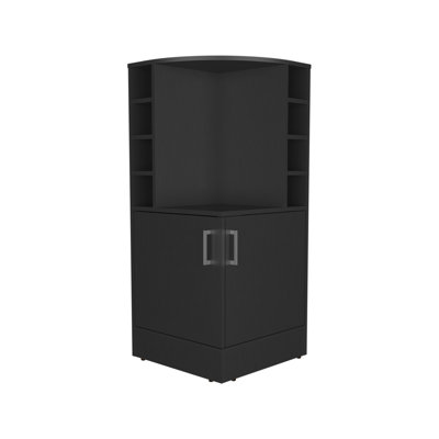 Armoire de bar 42 po de haut de 42 po avec 8 bouteilles de vin, porte double pour ravir les boissons alcoolisées avec rangement