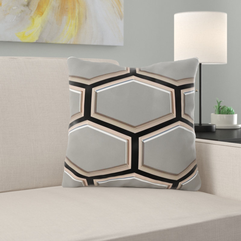 Dolezal Reversible Throw Pillow, Gray/Black, Indoor