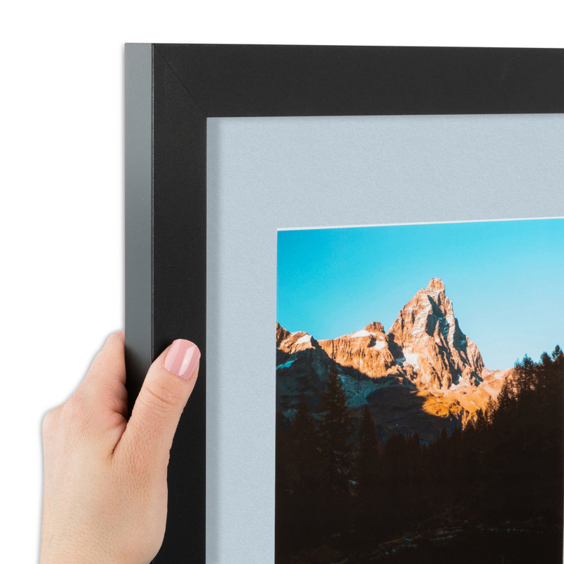 Matte Picture Frame with Mat, Baby Blue