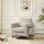 Fauteuil d'appoint Lincoln en tissu avec structure en acier inoxydable et coussin amovible-548877453-576507252